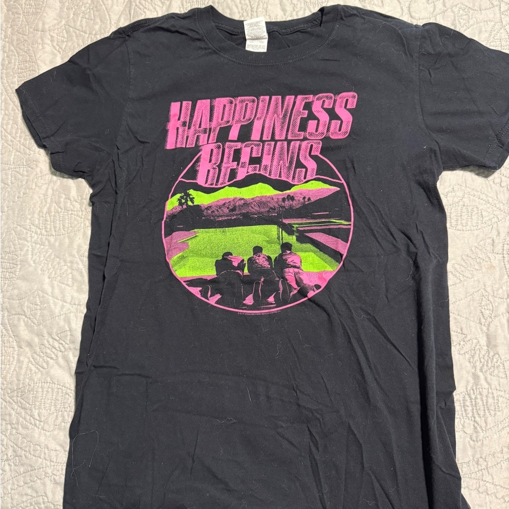 Jonas Brothers Black band tshirt with Pink Graphic